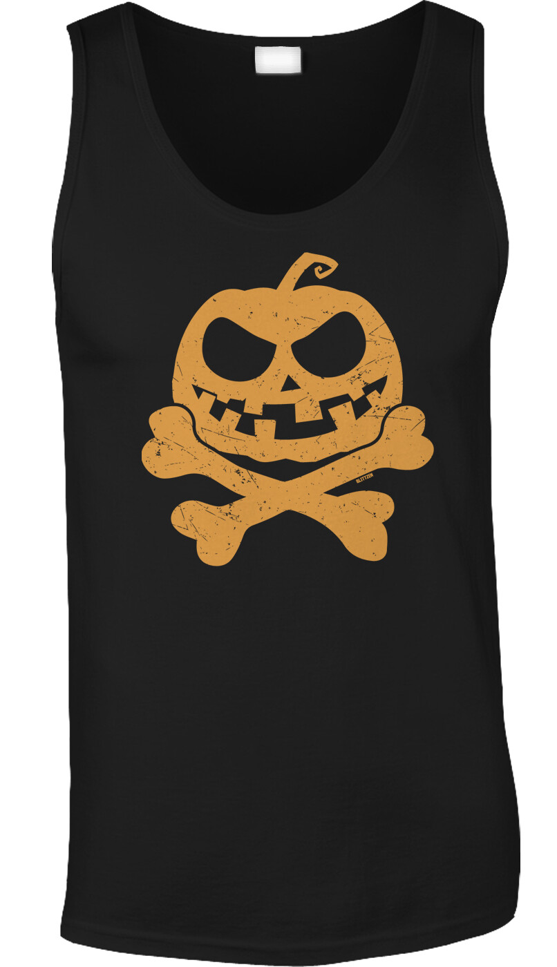 Jack o lantern Bones Trick or Treat Halloween Costume Party Funny Mens Tank