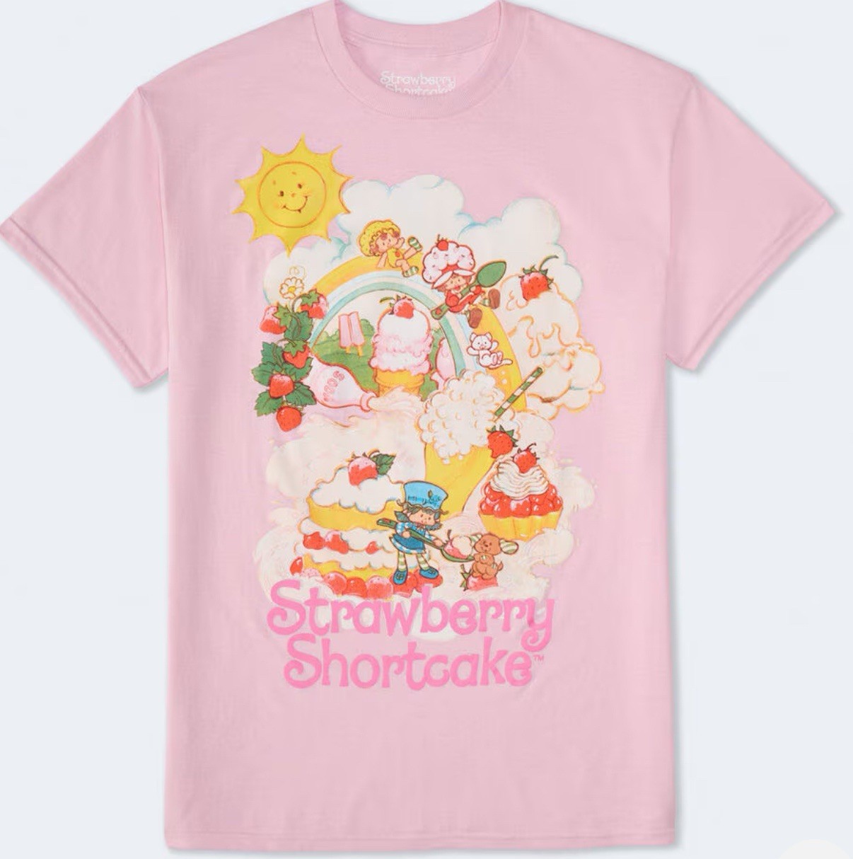 Strawberry Shortcake Desserts Pink T-Shirt New
