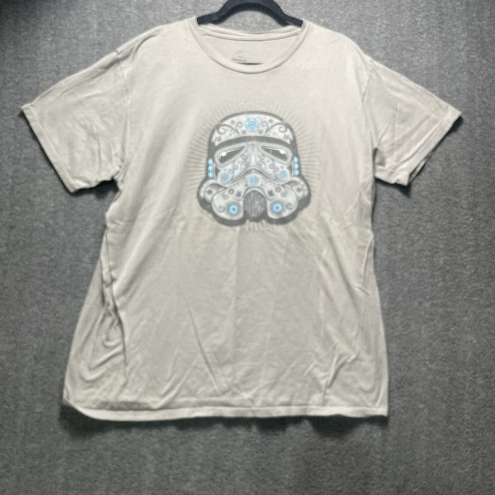 Darth Vader Sugar Skull T-shirt Men 2XL Disney Parks Gray Star Wars 100% Cotton