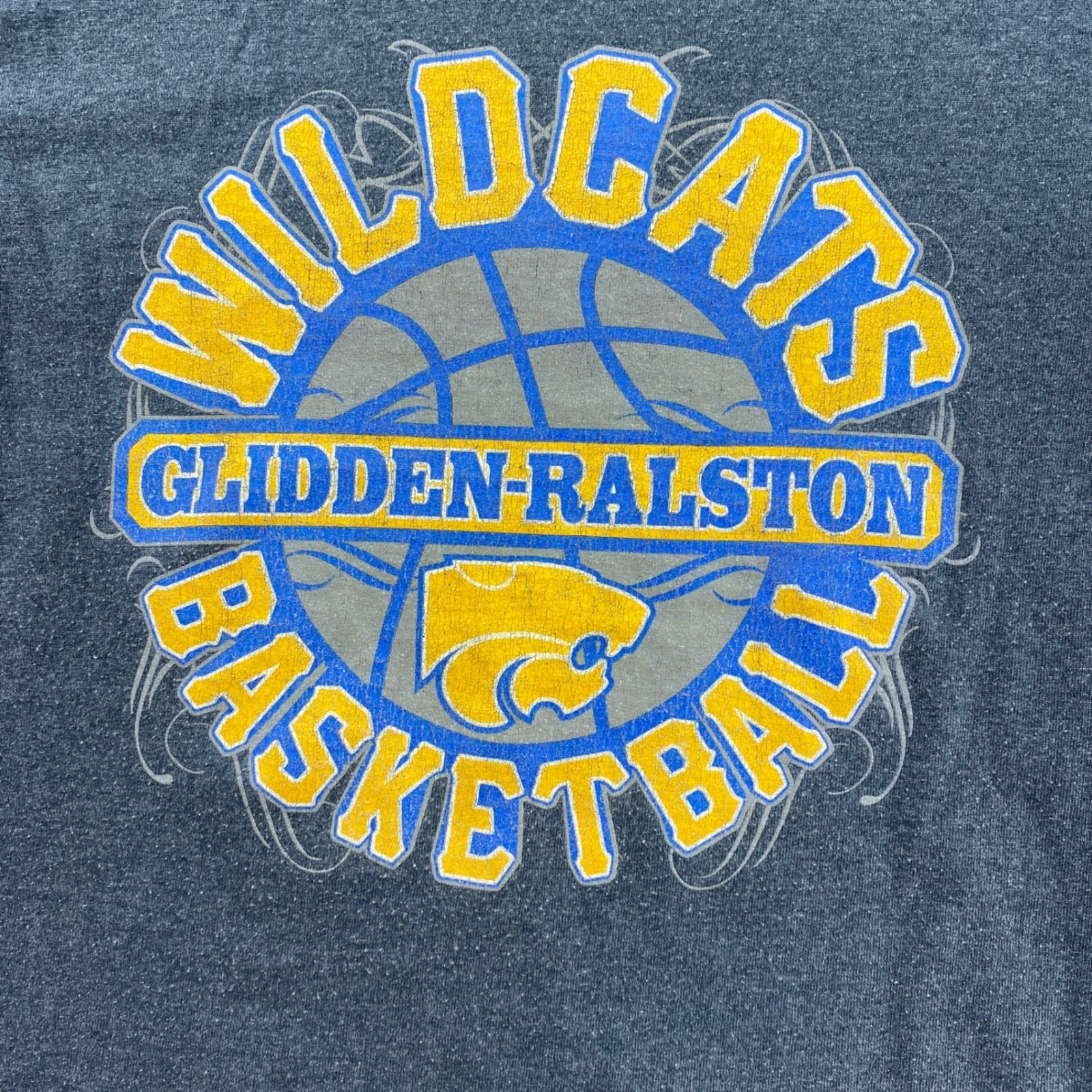 Gildan Long Sleeve Shirt Mens Small Charcoal Gray Glidden-Ralston Basketball
