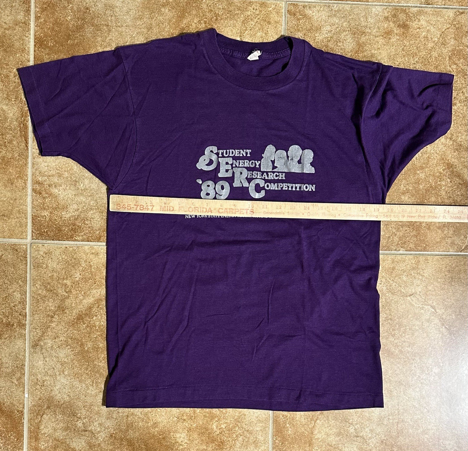 Screen Stars Large Purple Single Stitch Graphic Print Student Energy Research