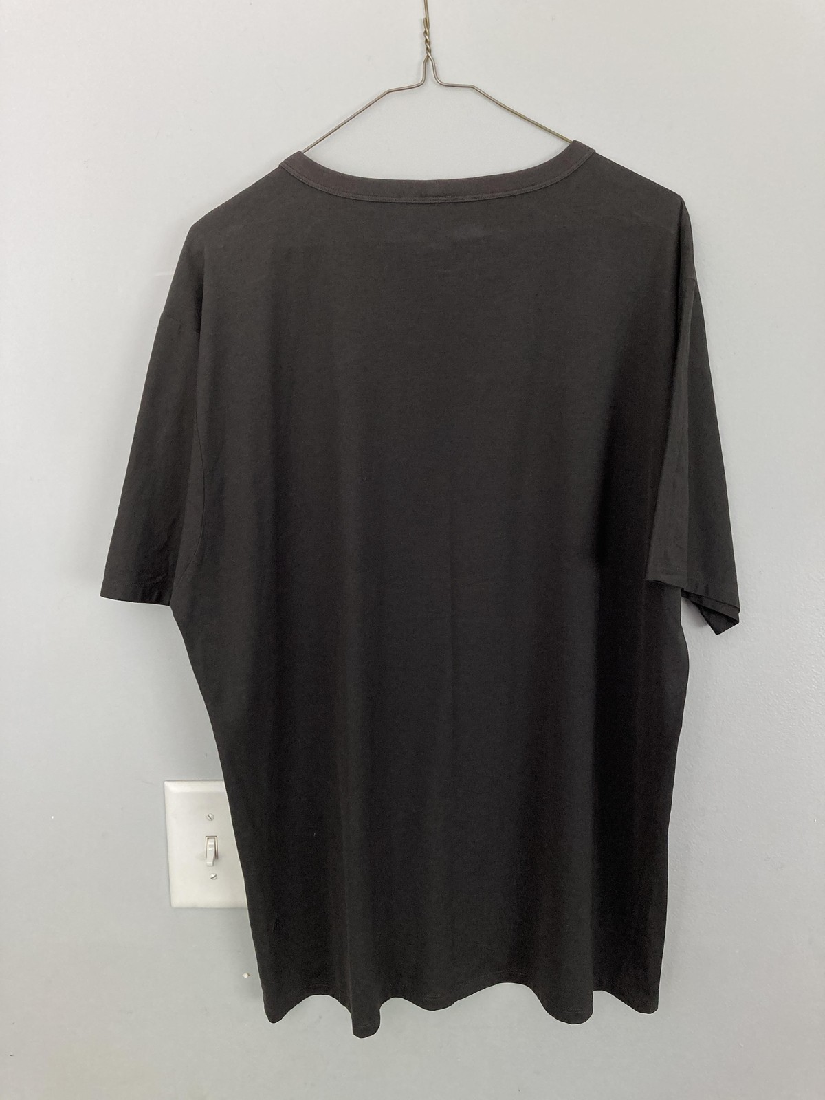 Casual Solid Shirt Mens L+ Gray Short Sleeve Crewneck Soft Stretch Jersey Tee