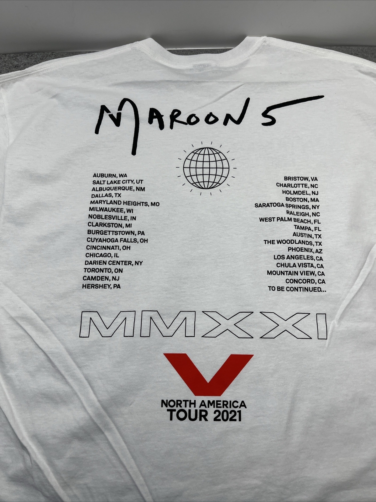 Maroon 5 North America Tour 2021 T-shirt Size XXL Adam Levine Concert Shirt