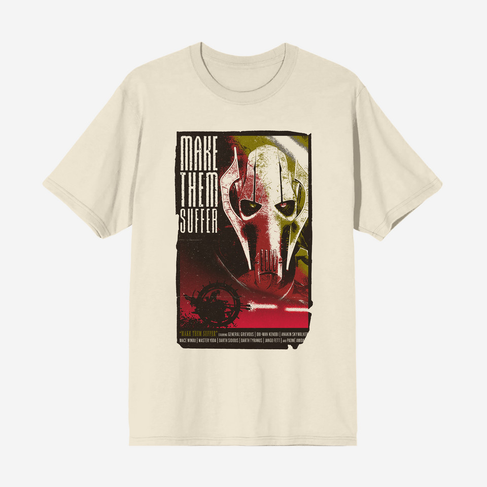 Star Wars General Grievous Grindhouse Black Mens Graphic T-Shirt Tee