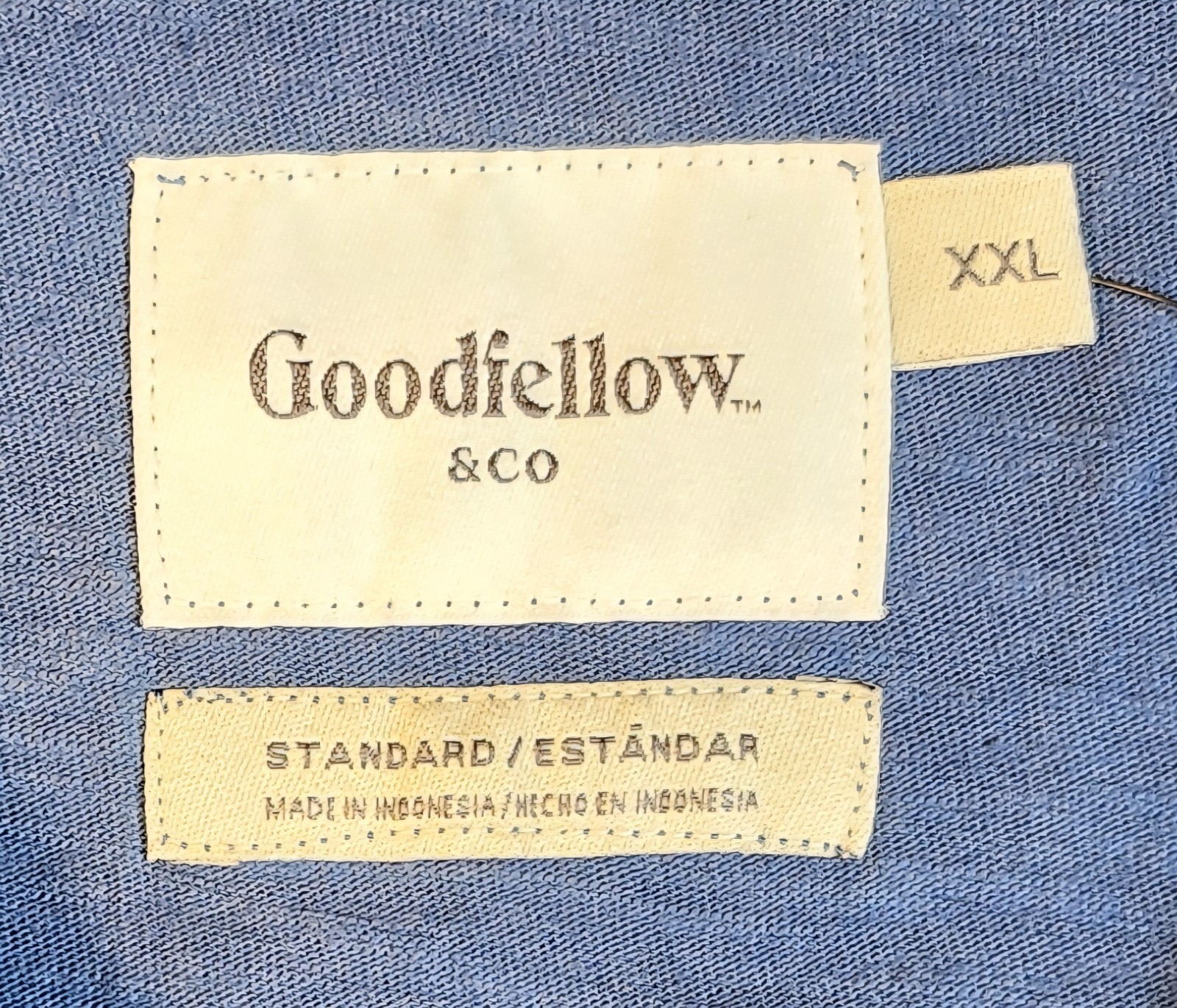 Men’s Short Sleeve Polo Shirts 2XL Blue “2 Pack” Goodfellow POCKET Collar Neck