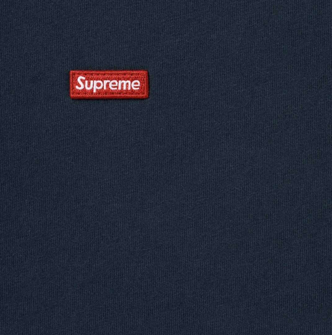 Supreme Small Box Logo Tee Navy Blue SS26 Authentic Streetwear