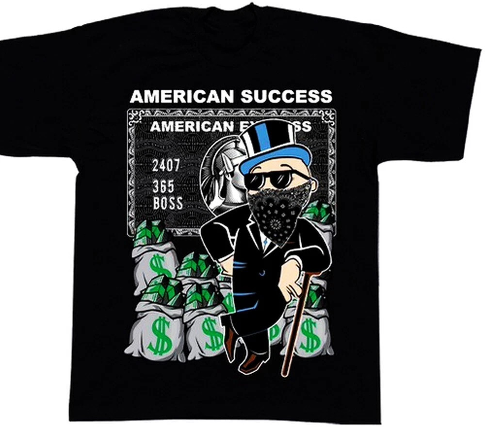 American Success 24/7 Boss Mens Heavyweight T-Shirt Print On Shaka Wear Tee