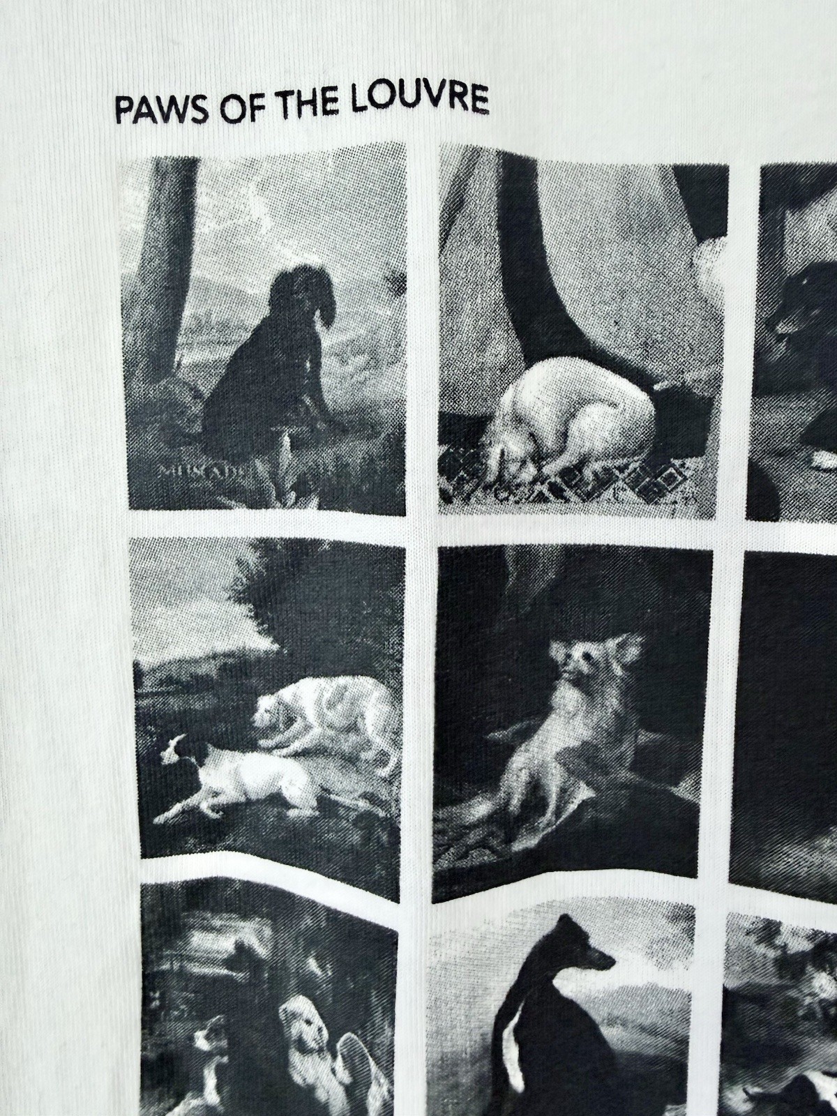 Uniqlo UTGP Louvre Museum Dog Art Graphic Tee White Size L | Paws of the Louvre