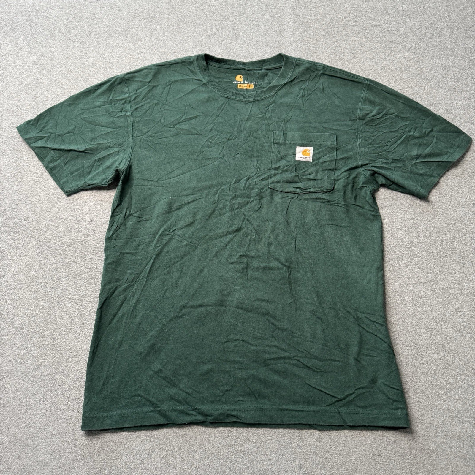 Carhartt Shirt Mens Small Green Force Pockets Workwear Utility Construction