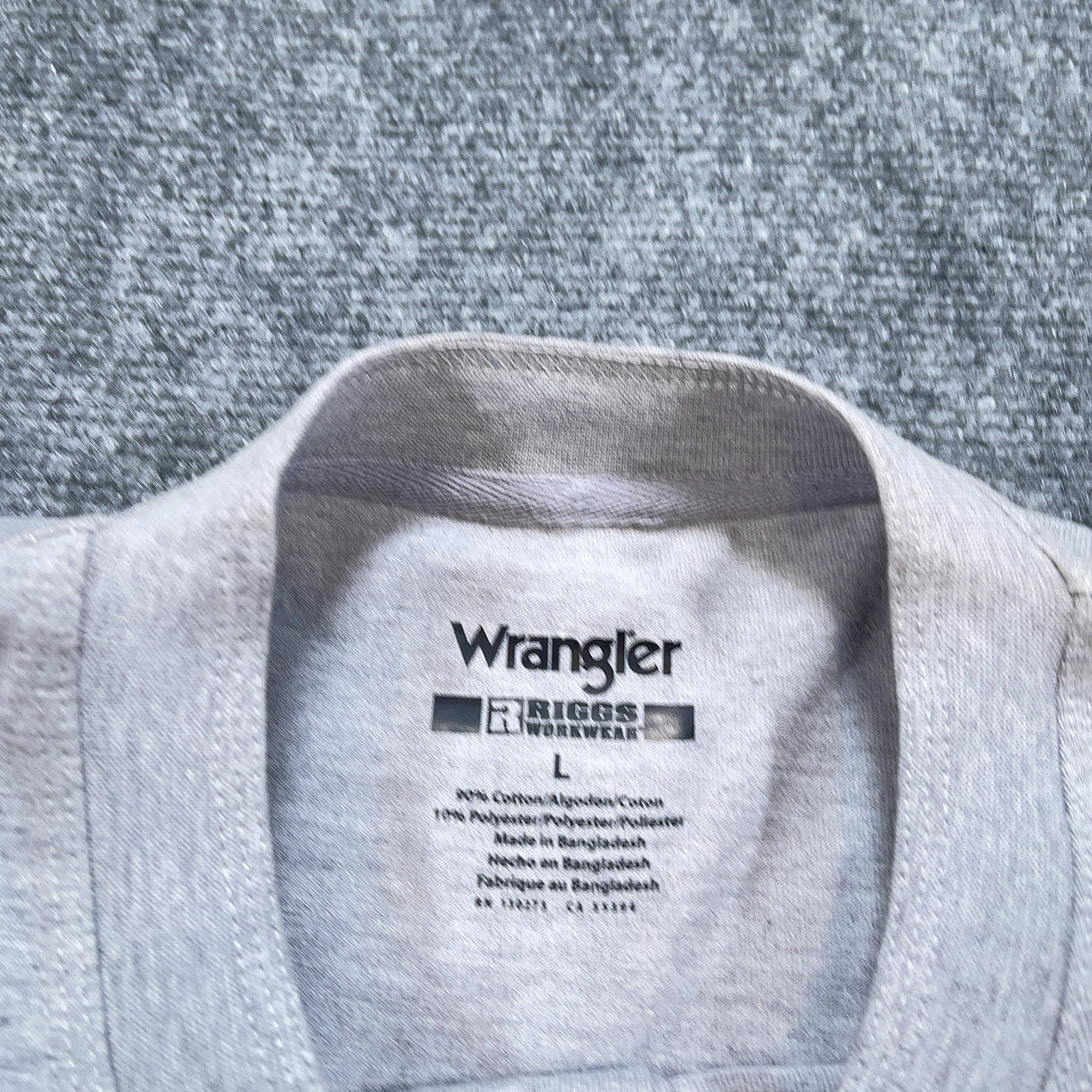Wrangler Riggs Workwear Shirt Mens L Gray Henley Pocket Utility Loop NEW