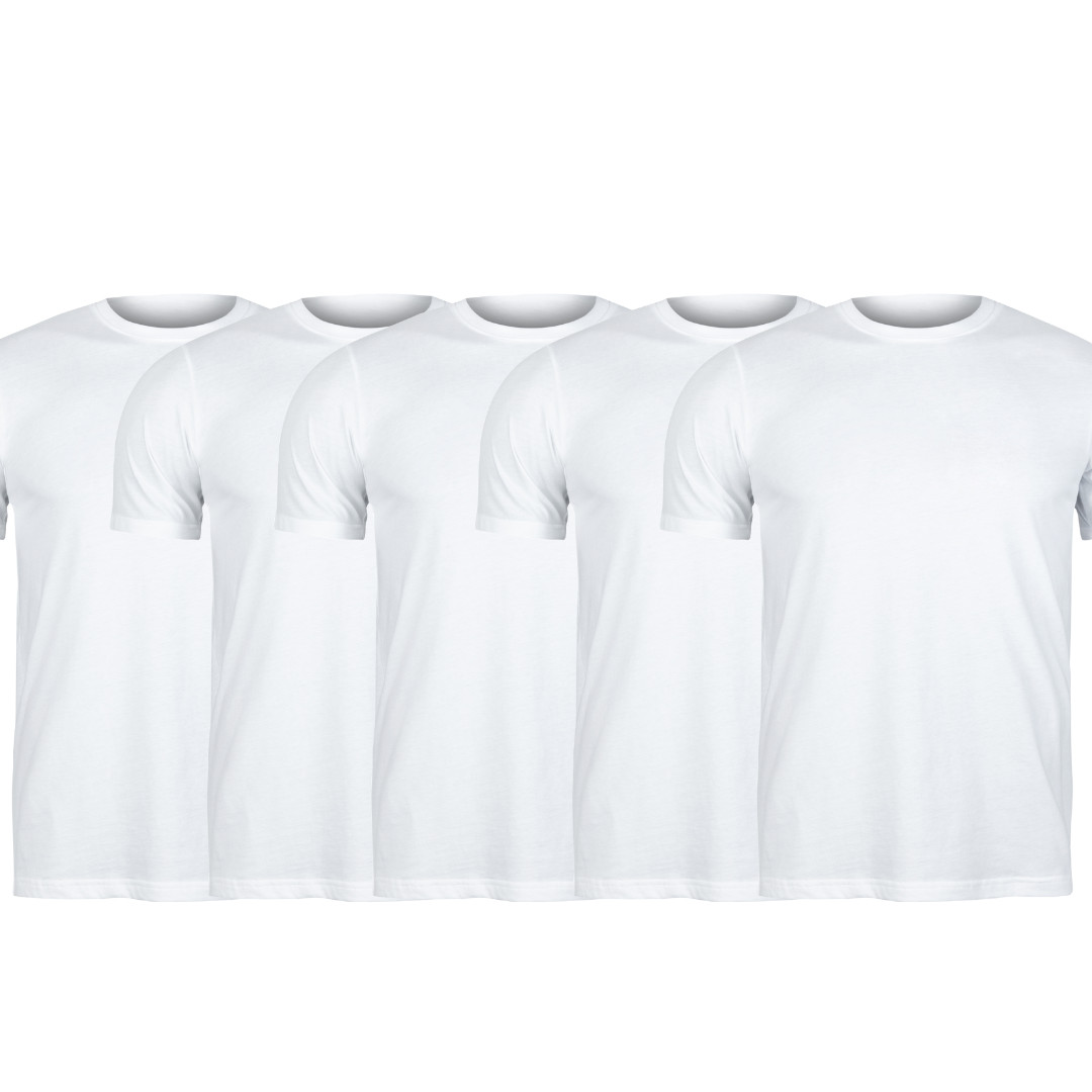 3 Pack Unisex 100% Polyester T-Shirt White Black Best for Sublimation, DTG & DTF