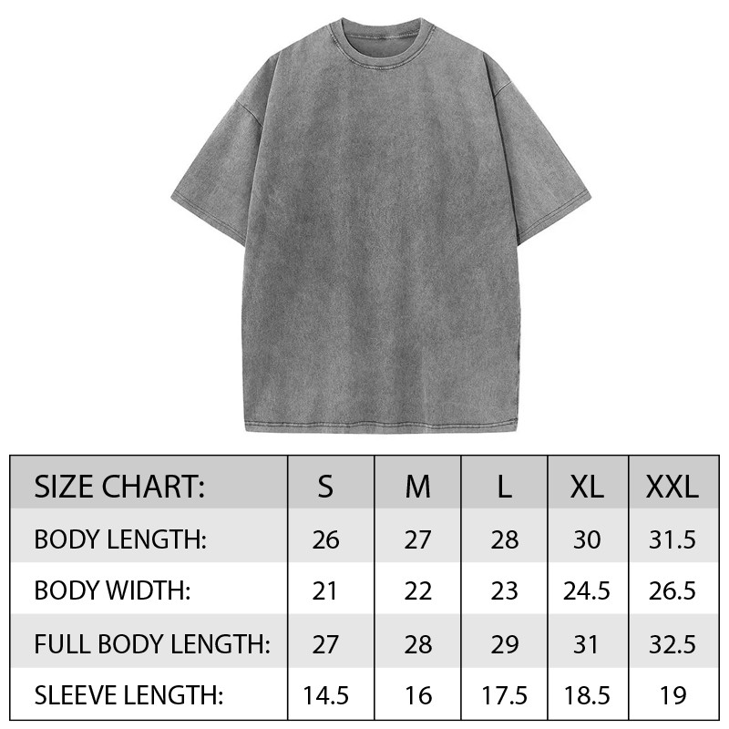 Vintage Acid Washed Oversized Drop Shoulder Heavyweight Streetwear Blank T-Shirt