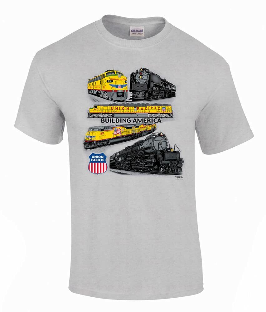 Union Pacific Collage Trains, locomotive Authentic Railroad T-Shirt [64]