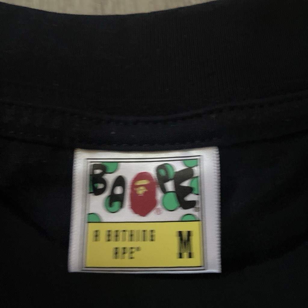 A Bathing Ape BAPE Black Ape Head Logo Graphic Print Crew Neck Tee Men’s M