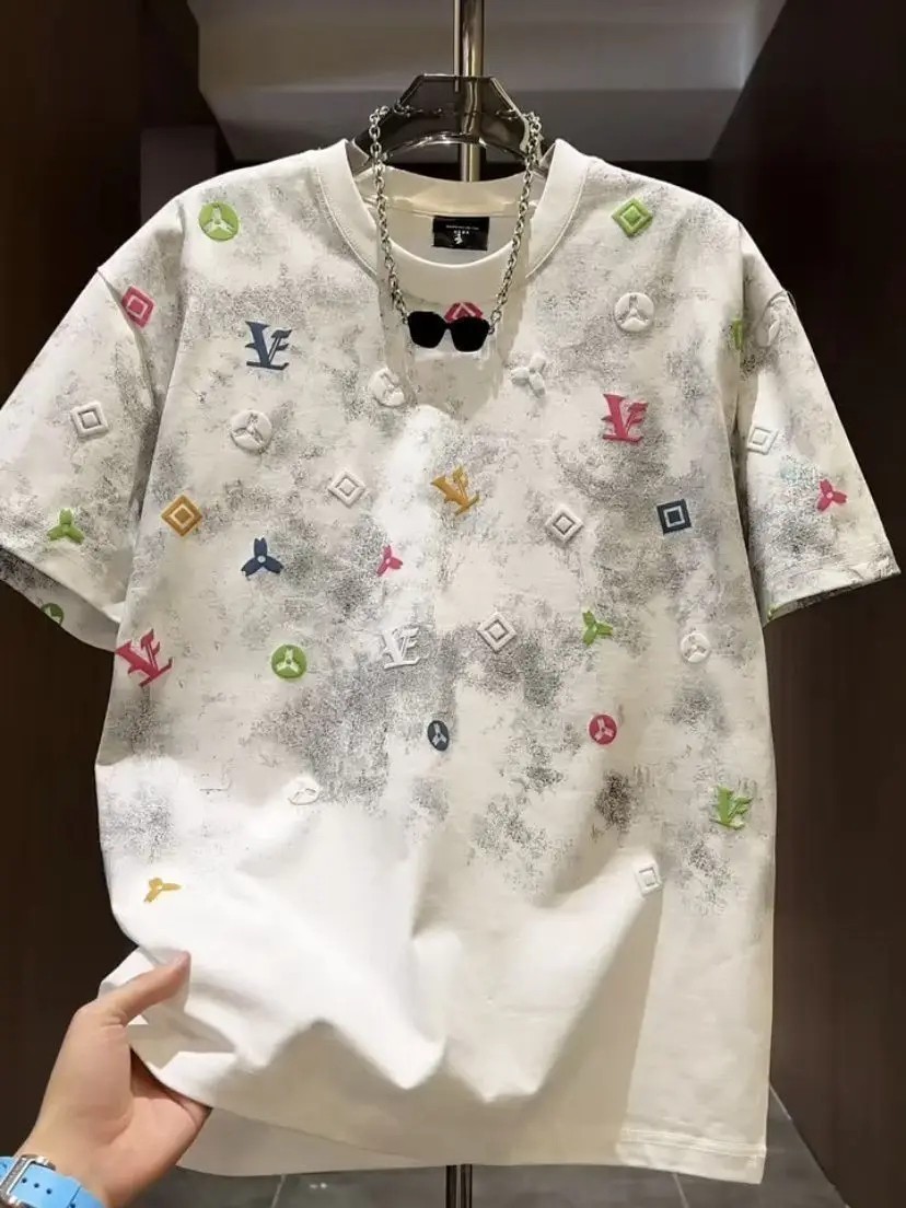Men’s Trendy Tie-Dye Short Sleeve T-Shirt Summer Casual Slim Fit Crew Neck Top