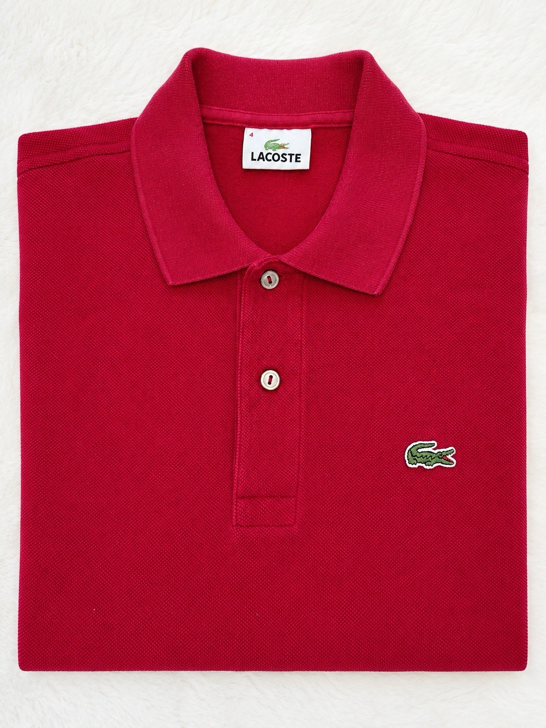 Lacoste Men’s Classic Polo Shirt 100% Cotton Short Sleeve Size 4 Classic Logo