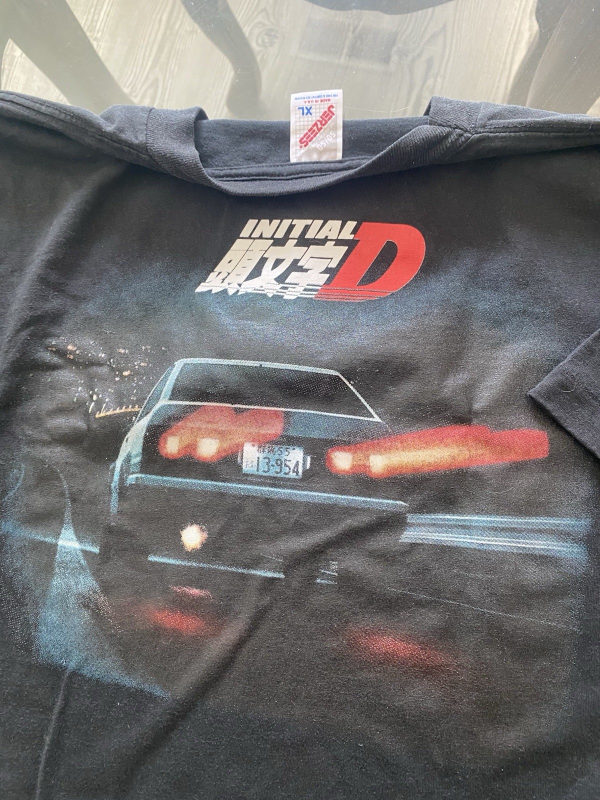 Vintage Initial D Anime Shirt Size XL jerzees Tag Long Sleeve 90s Rare bootleg