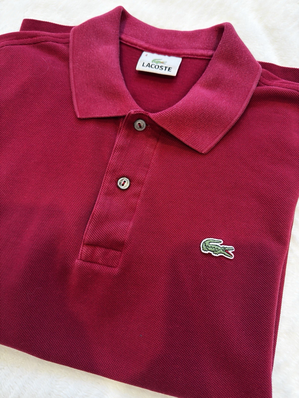 Lacoste Men’s Classic Polo Shirt 100% Cotton Short Sleeve Size 4 Classic Logo