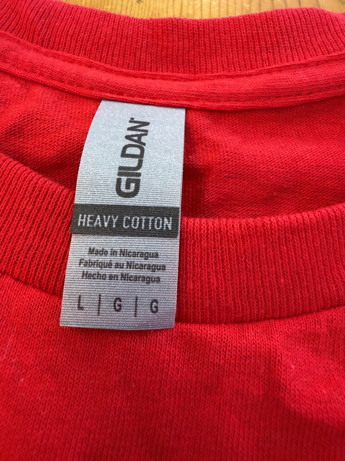 Gildan G500 Heavy Cotton T-Shirt Short Sleeve 100% Cotton RED SZ L F14 NWOT