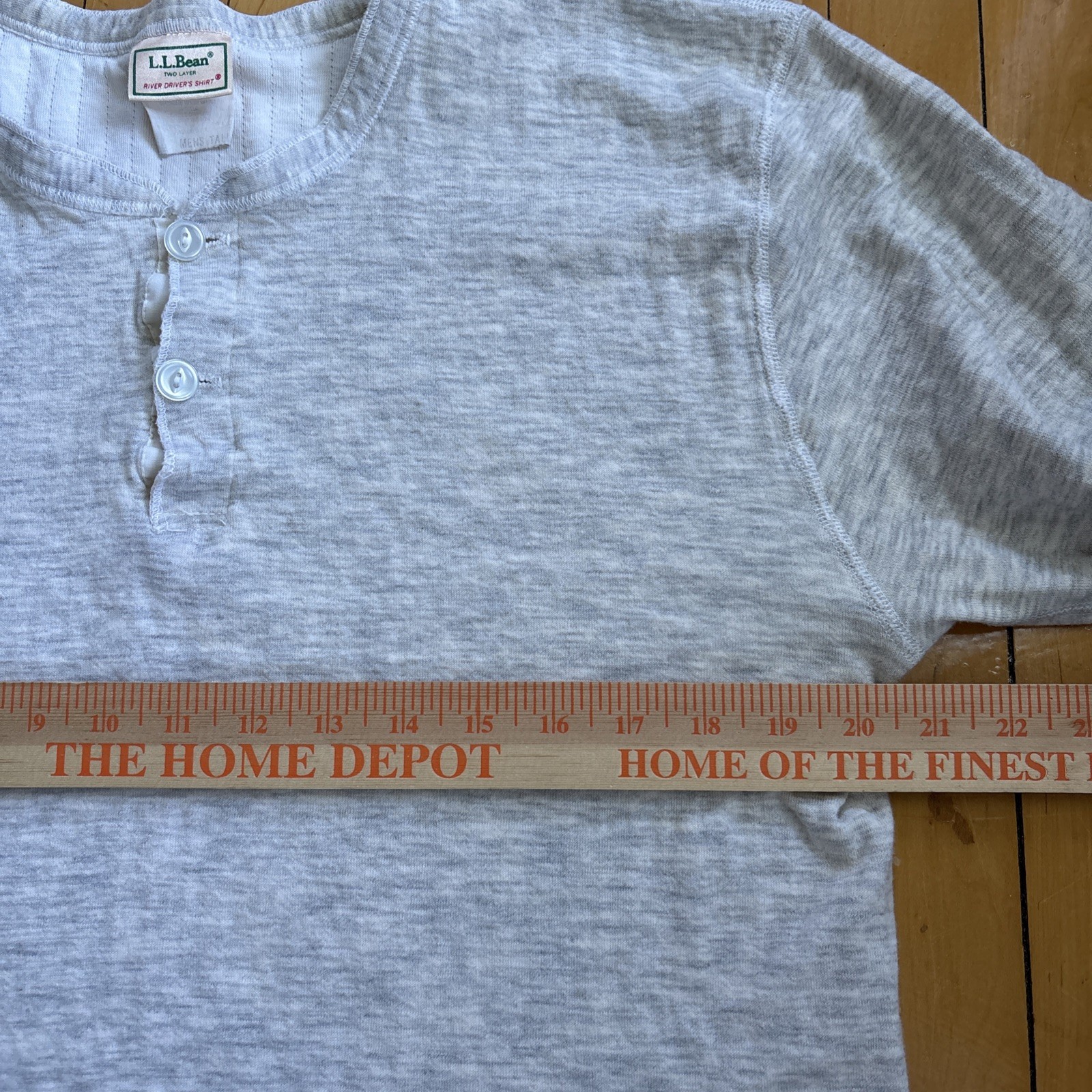 VTG L.L. Bean River Drivers Shirt Mens Medium Tall Two Layer Henley Wool USA