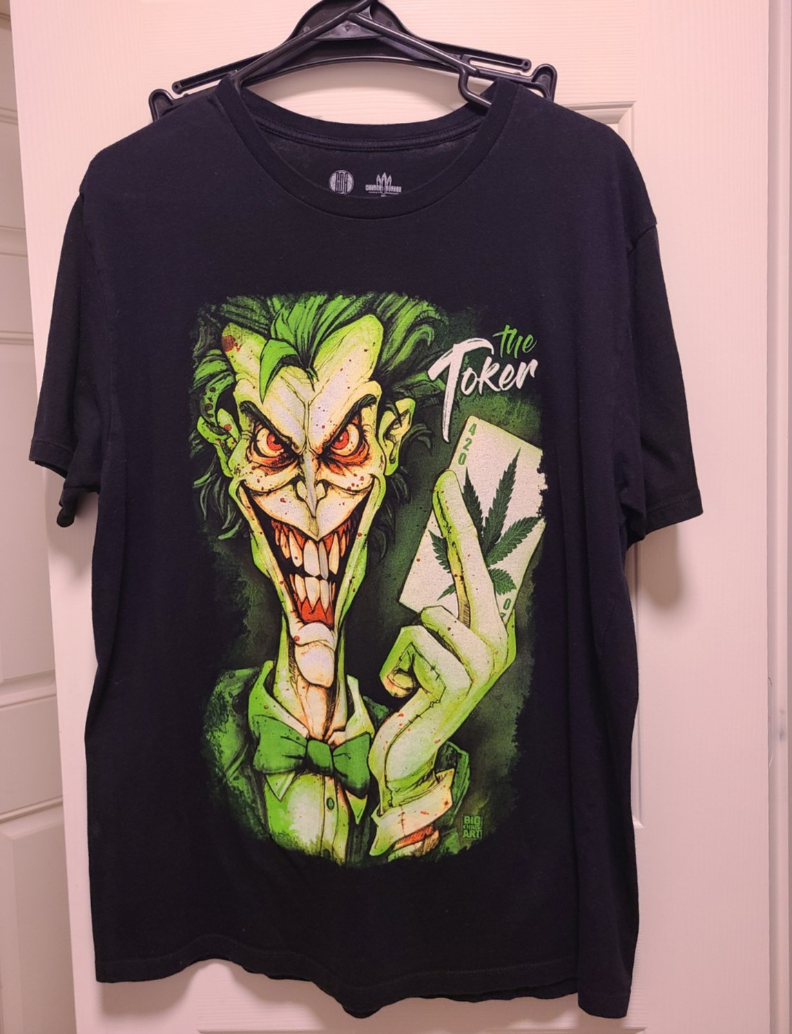 The Toker Joker Parody Shirt Mens L Black Graphic 420 Weed Get Down Art Tee