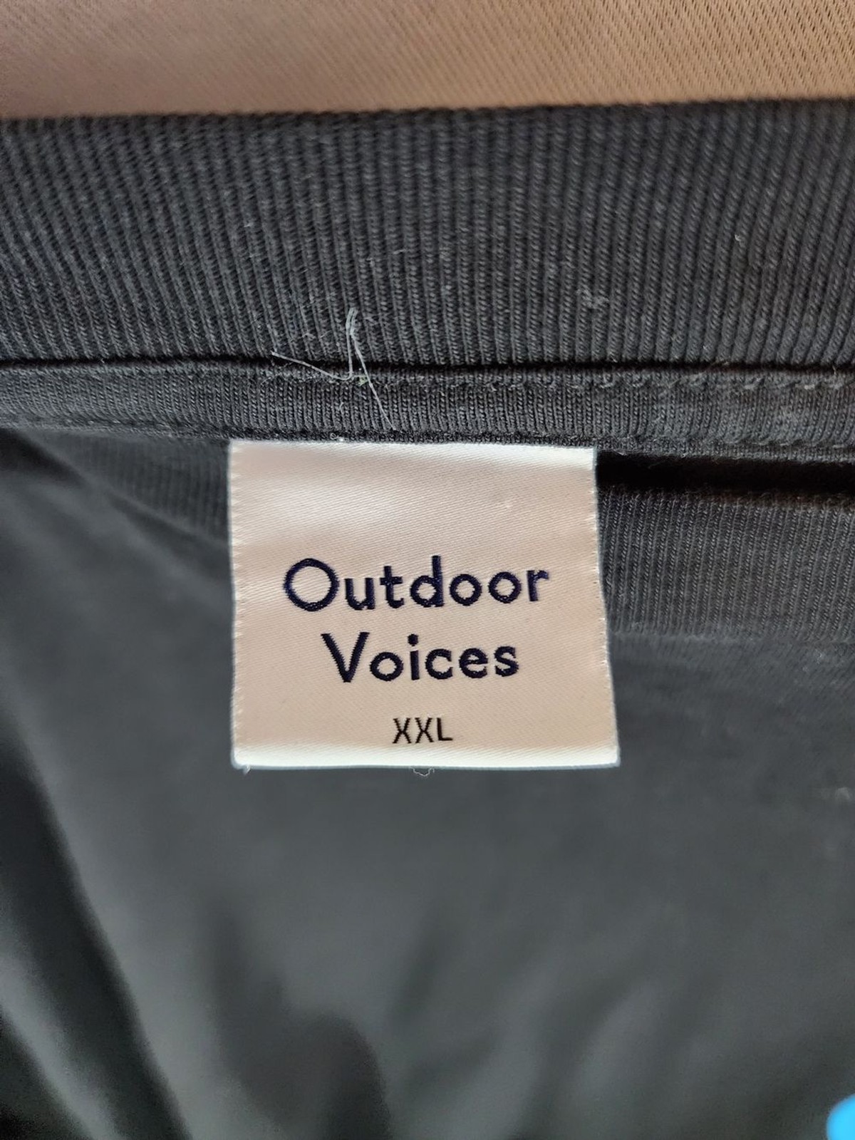 Outdoor Voices Black Tee with Bright Blue and Lime Graphic