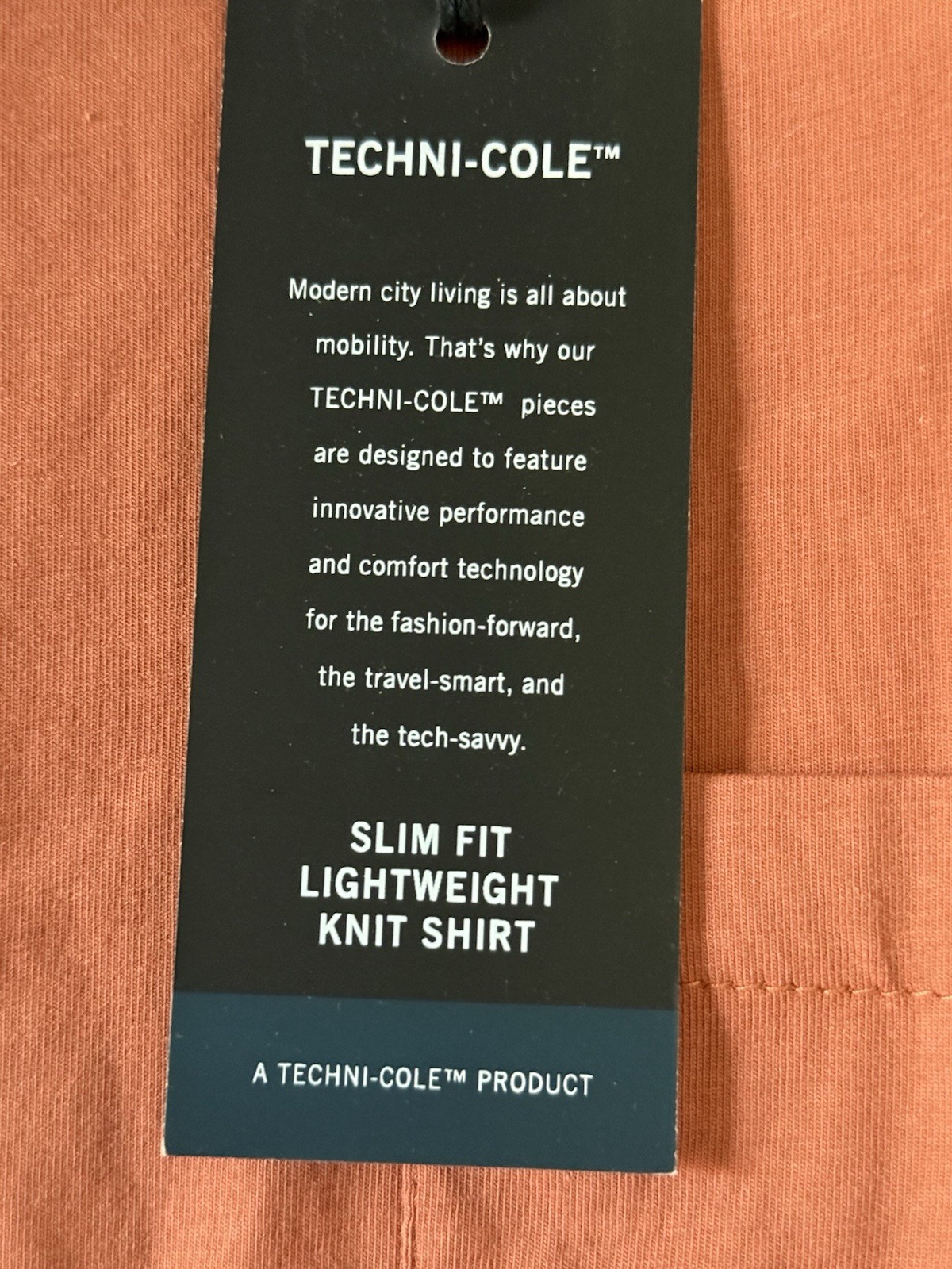 Kenneth Cole Small Rust Tech Pocket T-Shirt Super Soft Flex UPF 50+