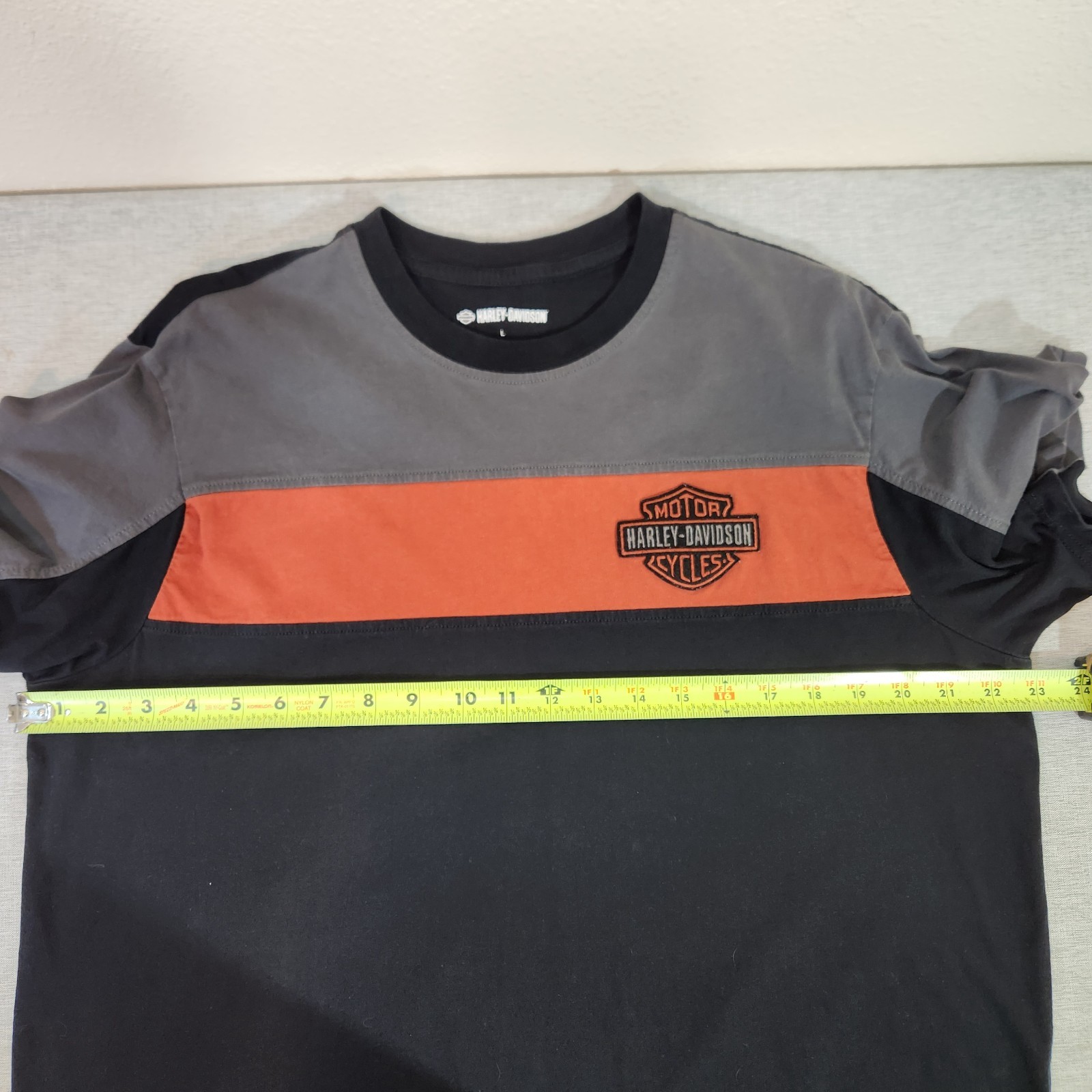 Harley-Davidson Men’s L Short Sleeve Graphic T-Shirt Color Block Logo Biker