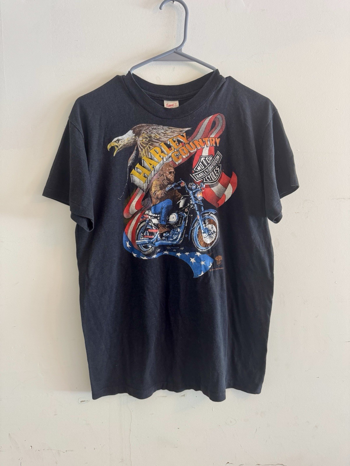 Vintage Harley Davidson Distressed T Shirt 1985 Holoubek Large St.Cloud MN