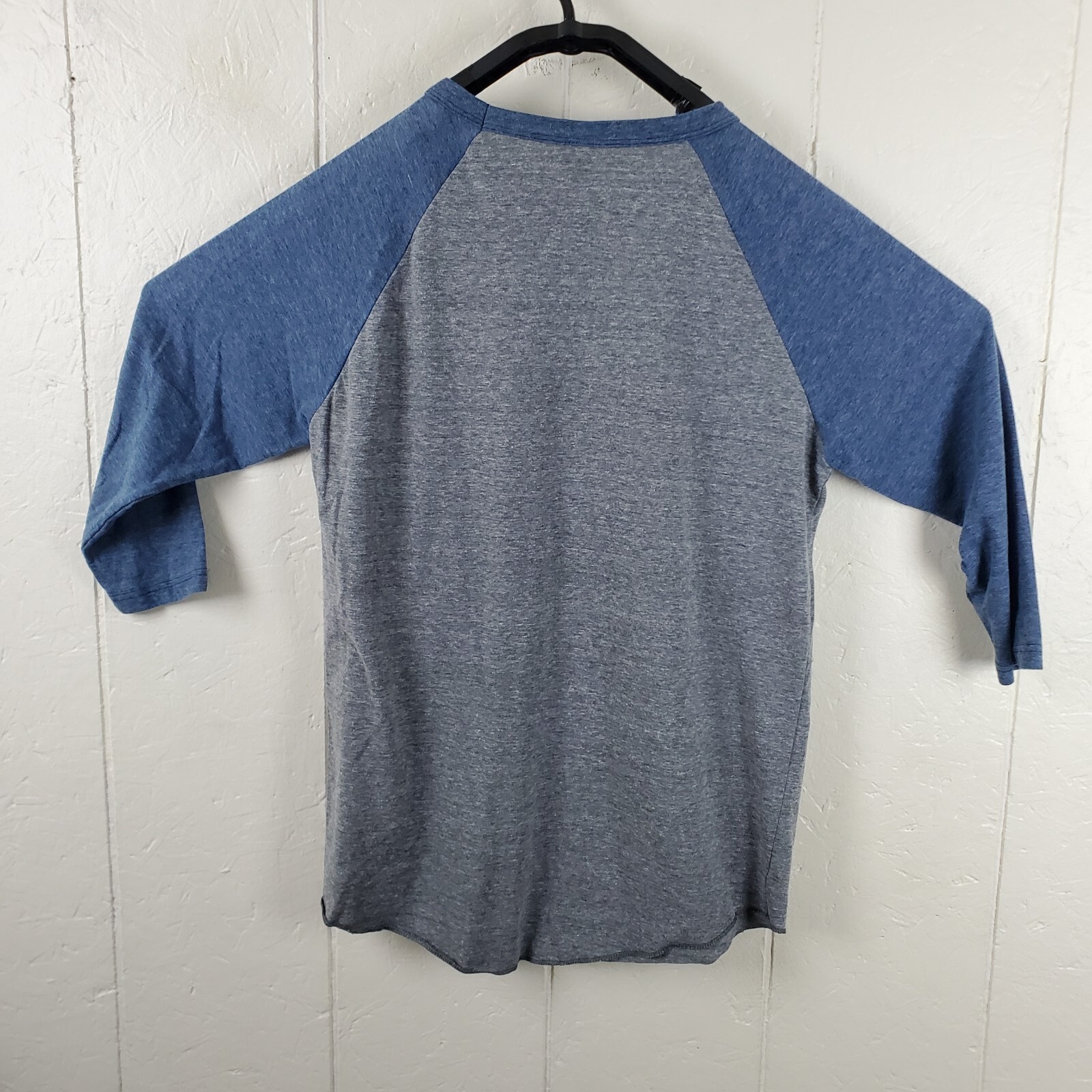 Seattle Washington Shirt Men Large Gray Blue Crew Neck 3/4 Sleeve Raglan Graphic