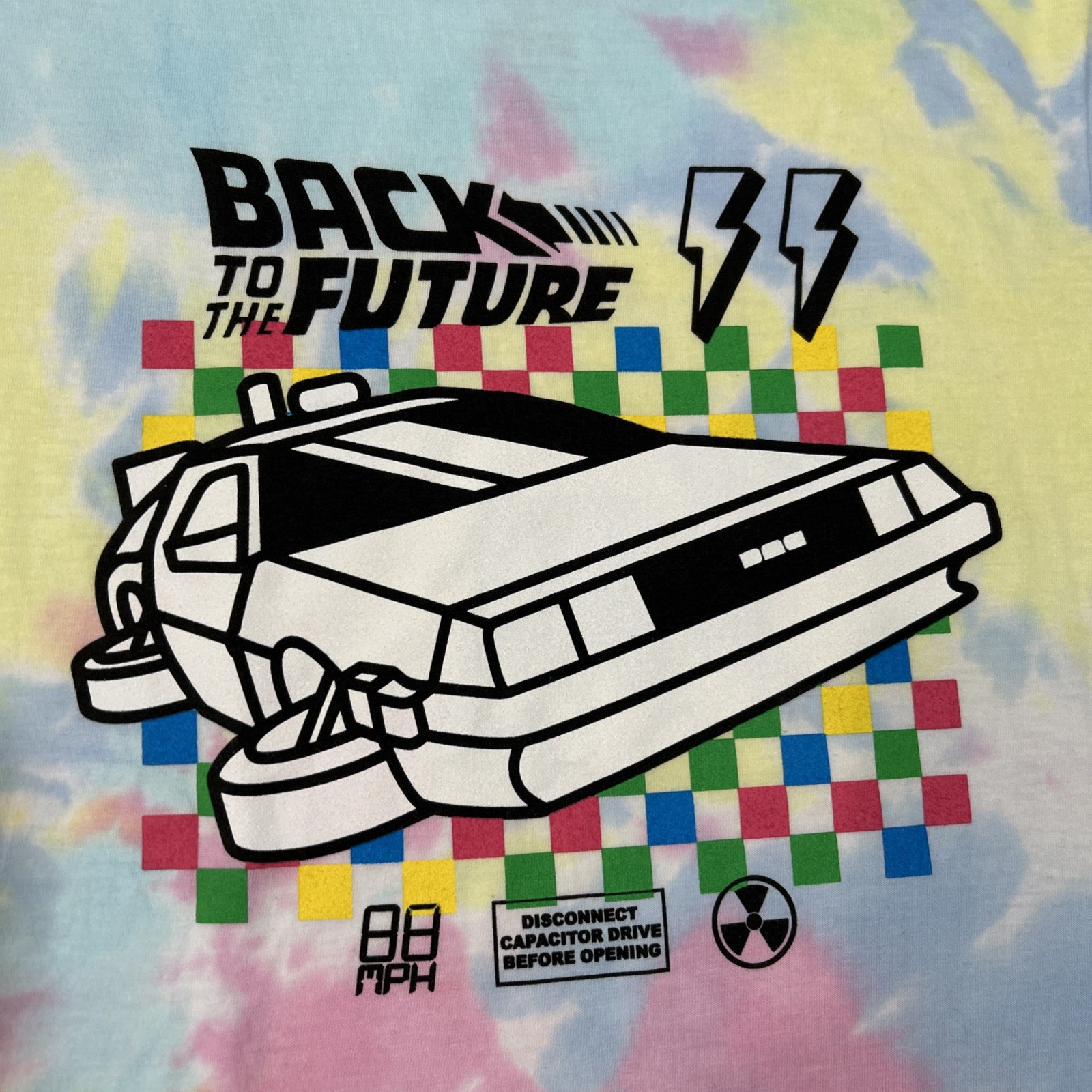 Back To The Future Universal Studios Park Tie-Dye Shirt Size Small Delorean