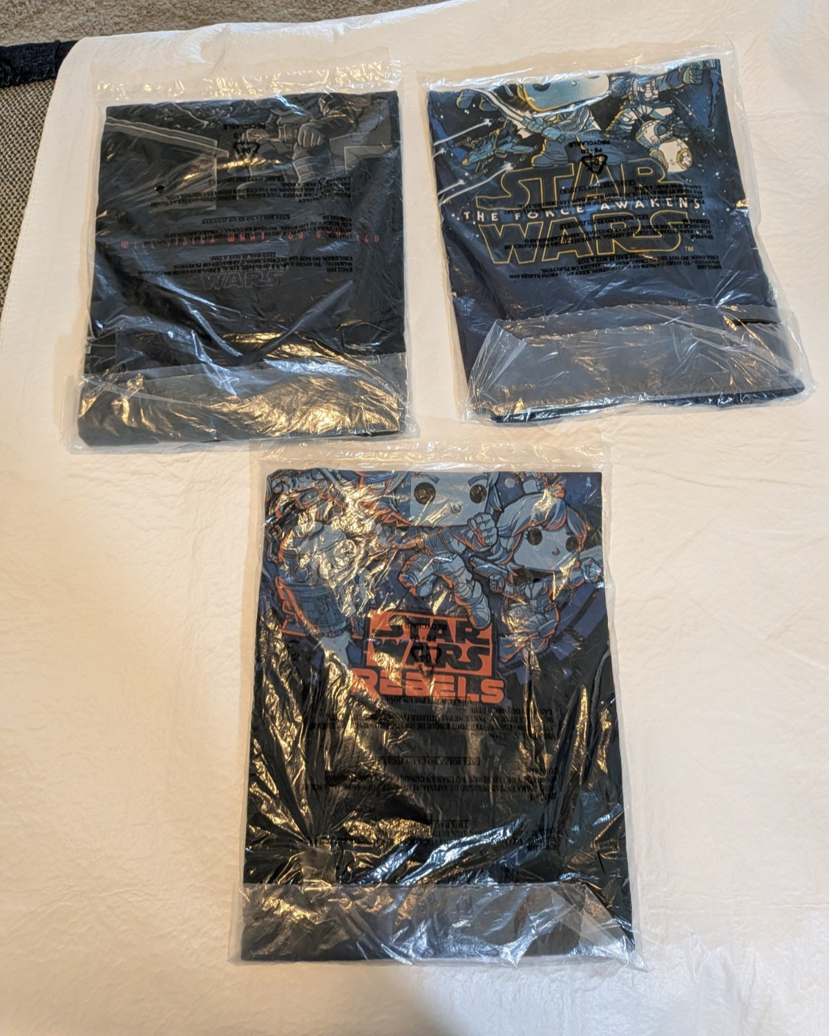 Lot 3 Funko Pop! Star Wars T-Shirt Men’s XL NEW, Unopened