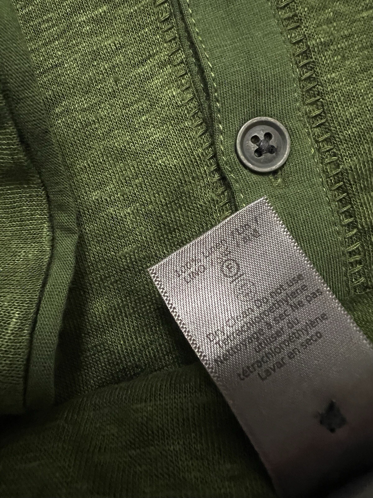 John Varvatos Collection Luxury Henley – Mercerized Linen – Raw Edges – Vtg 2020