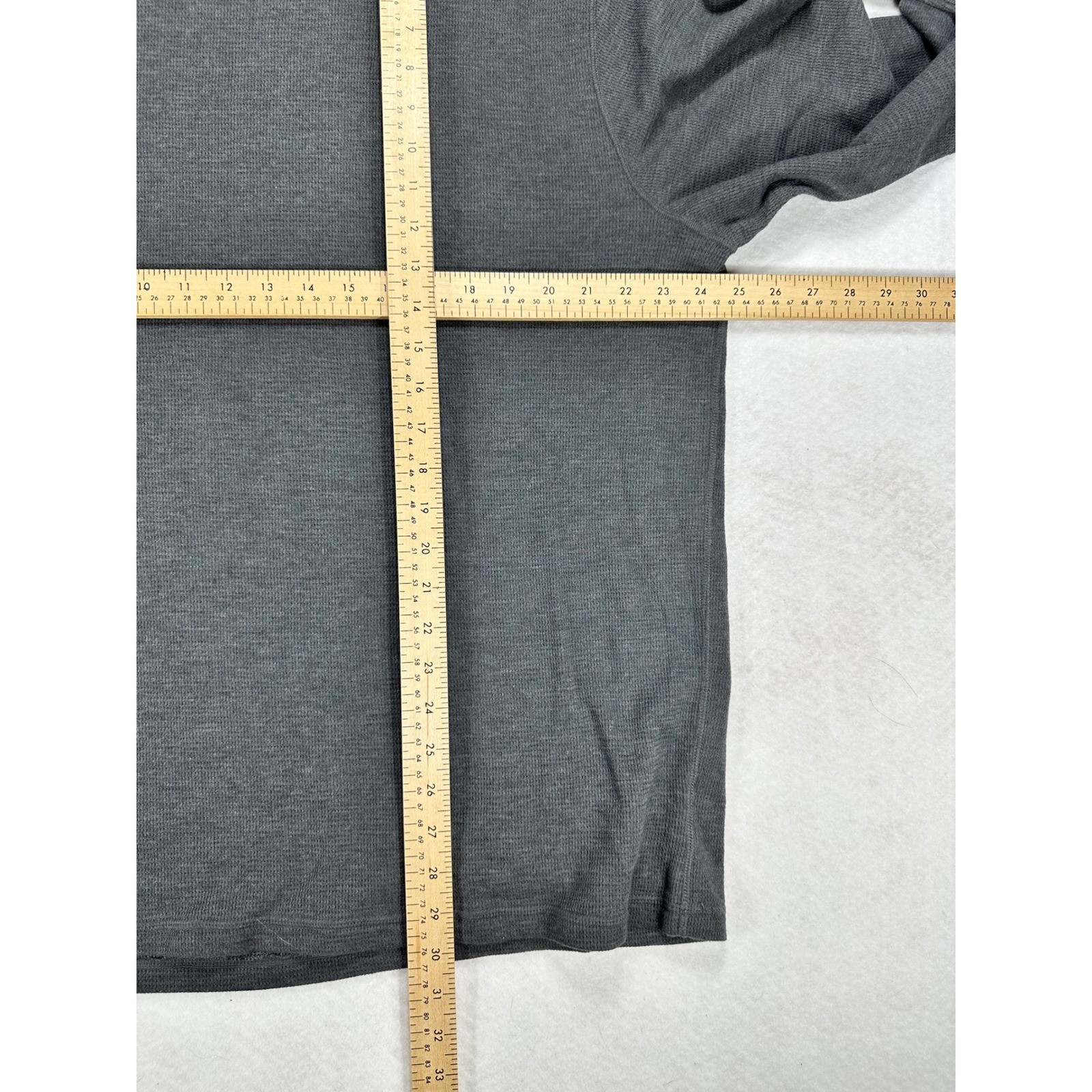 Polo Ralph Lauren Mens 2XL Charcoal Gray Waffle Knit Thermal Long Sleeve Shirt