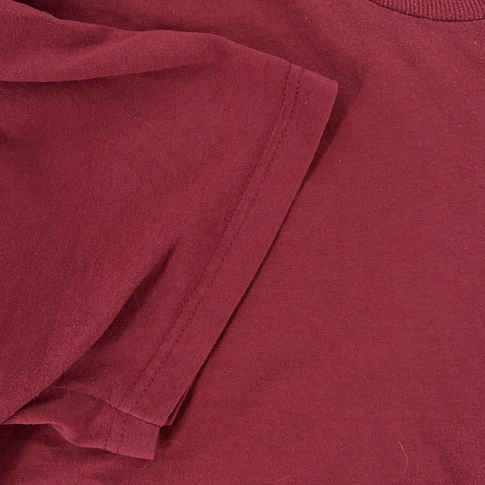 Vintage Blank Fruit Of The Loom Red Pocket Shirt Mens Medium Tee Cotton Poly