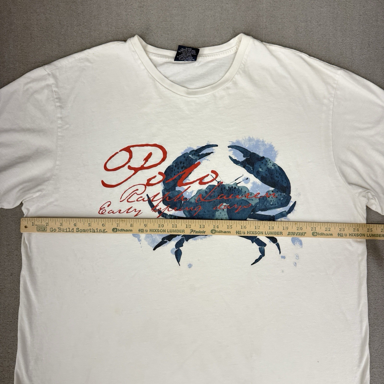 Vintage Polo Ralph Lauren Men’s XL Shirt Crab Print Sport RL 90’s Hong Kong Tee
