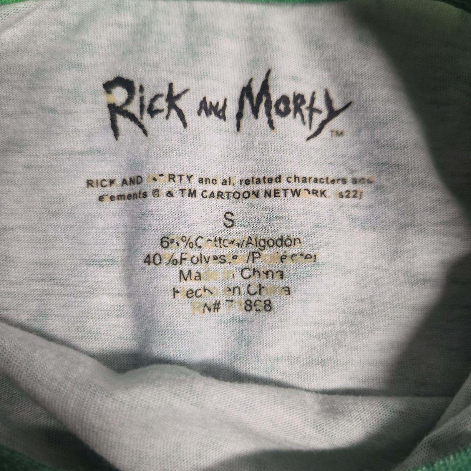 Rick and Morty Men’s Small tie dye graphic tee green EUC adult swim
