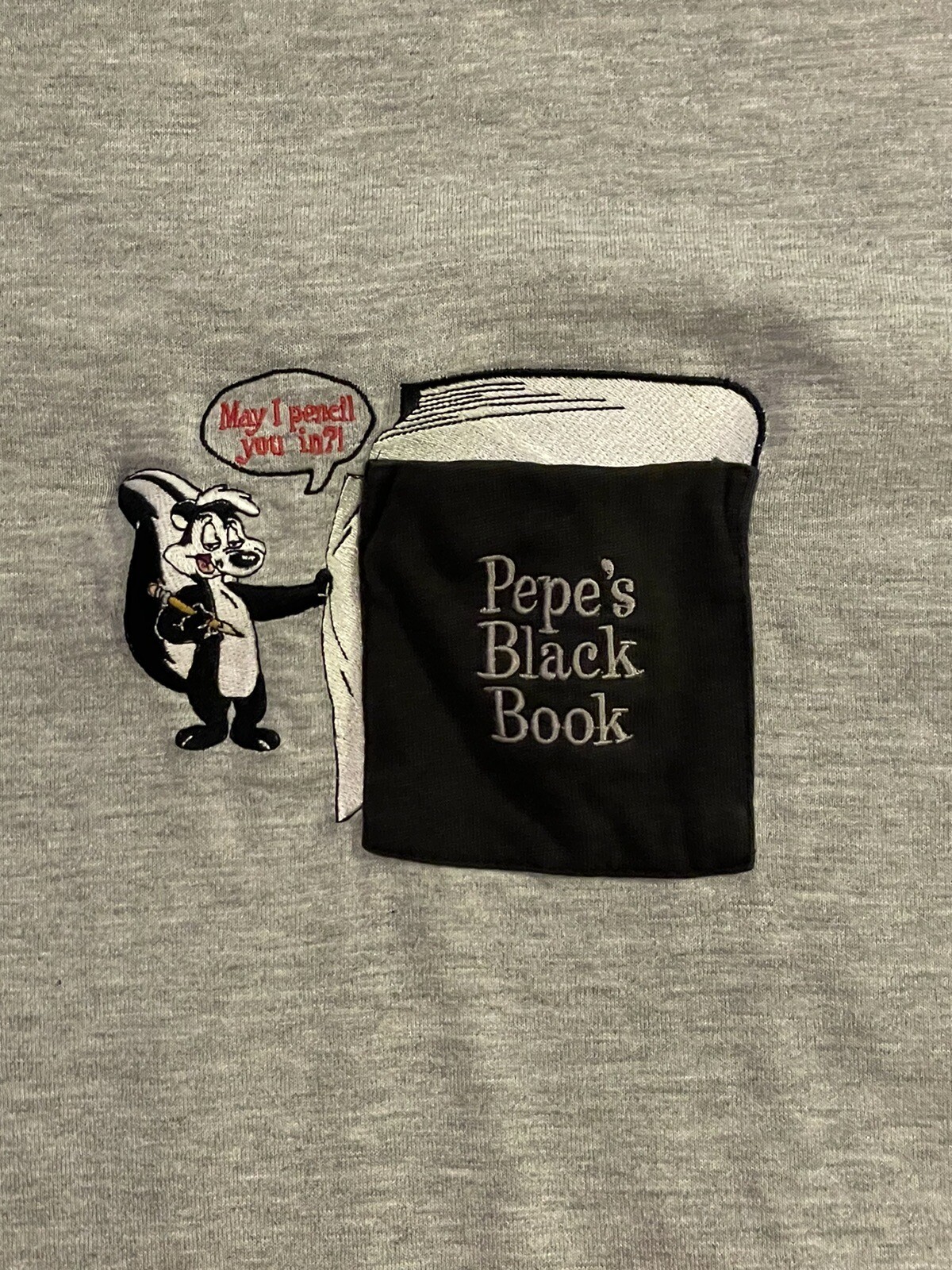 PEPE LE PEW T Shirt Warner Bros Studio Store XL VTG 1998 Pepe’s Black Book