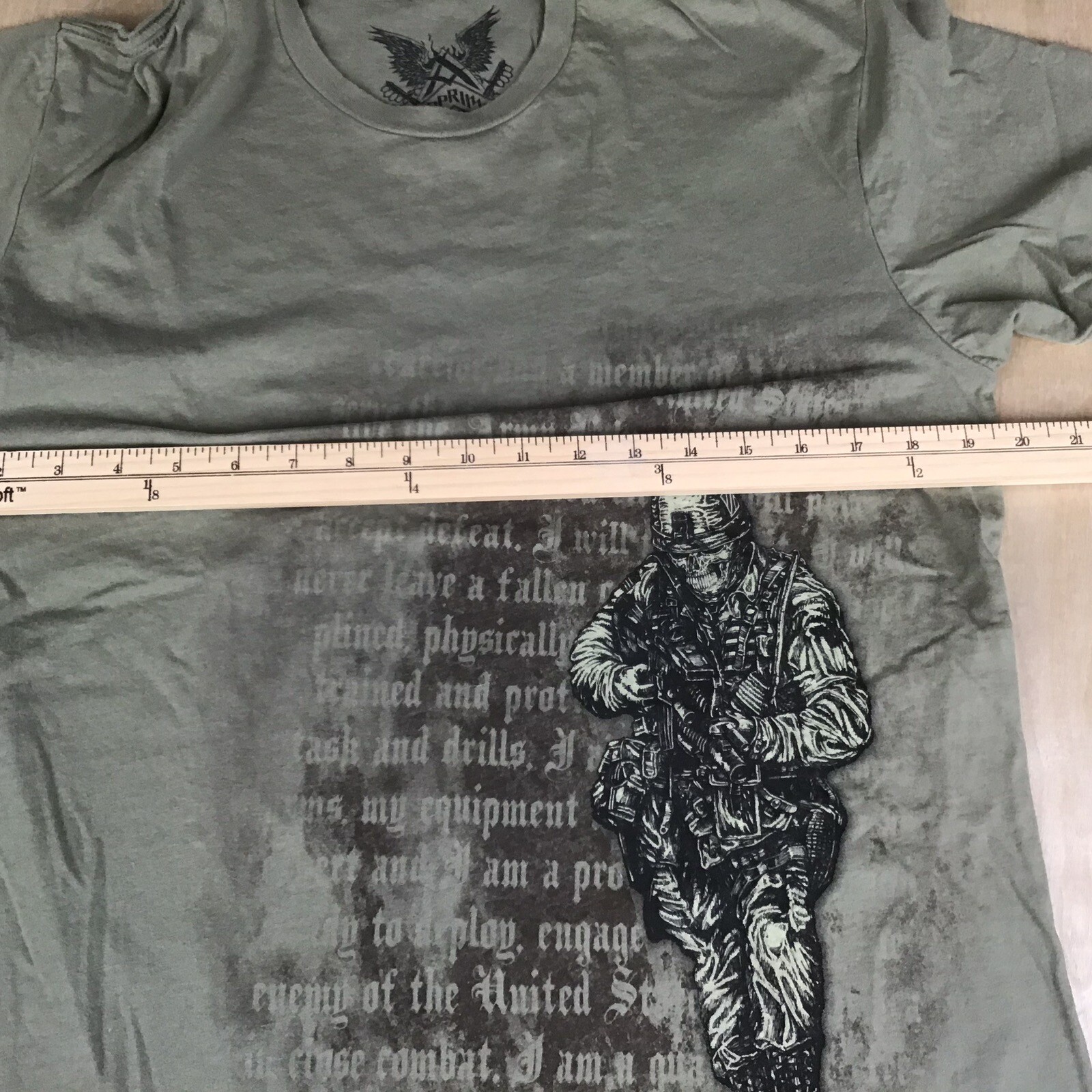 Apprime Courage Above All Mens Medium Graphic T-Shirt US Army Military Warrior