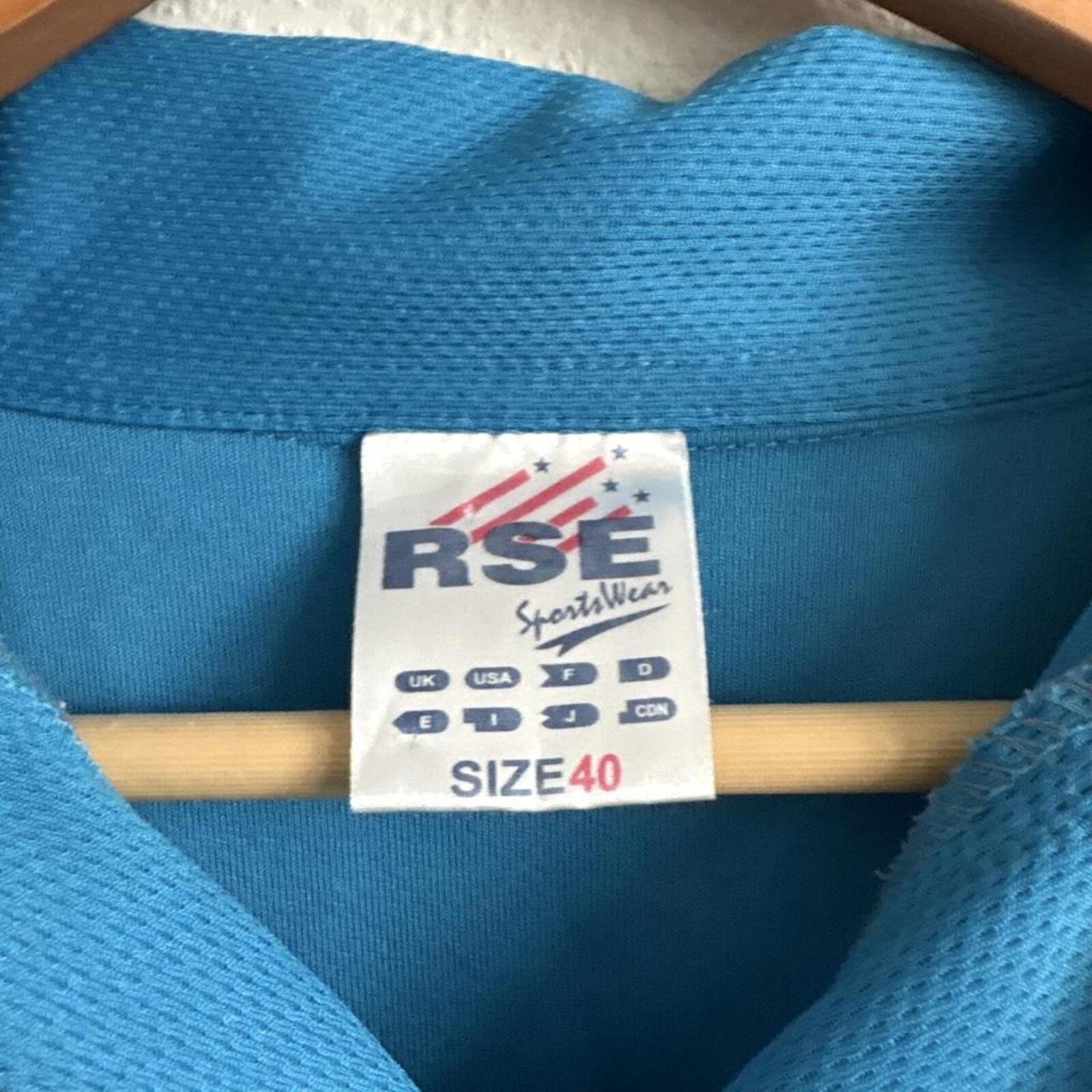Vintage India Cricket Jersey RSE Sportswear Size 40 Blue Spellout Polo Shirt