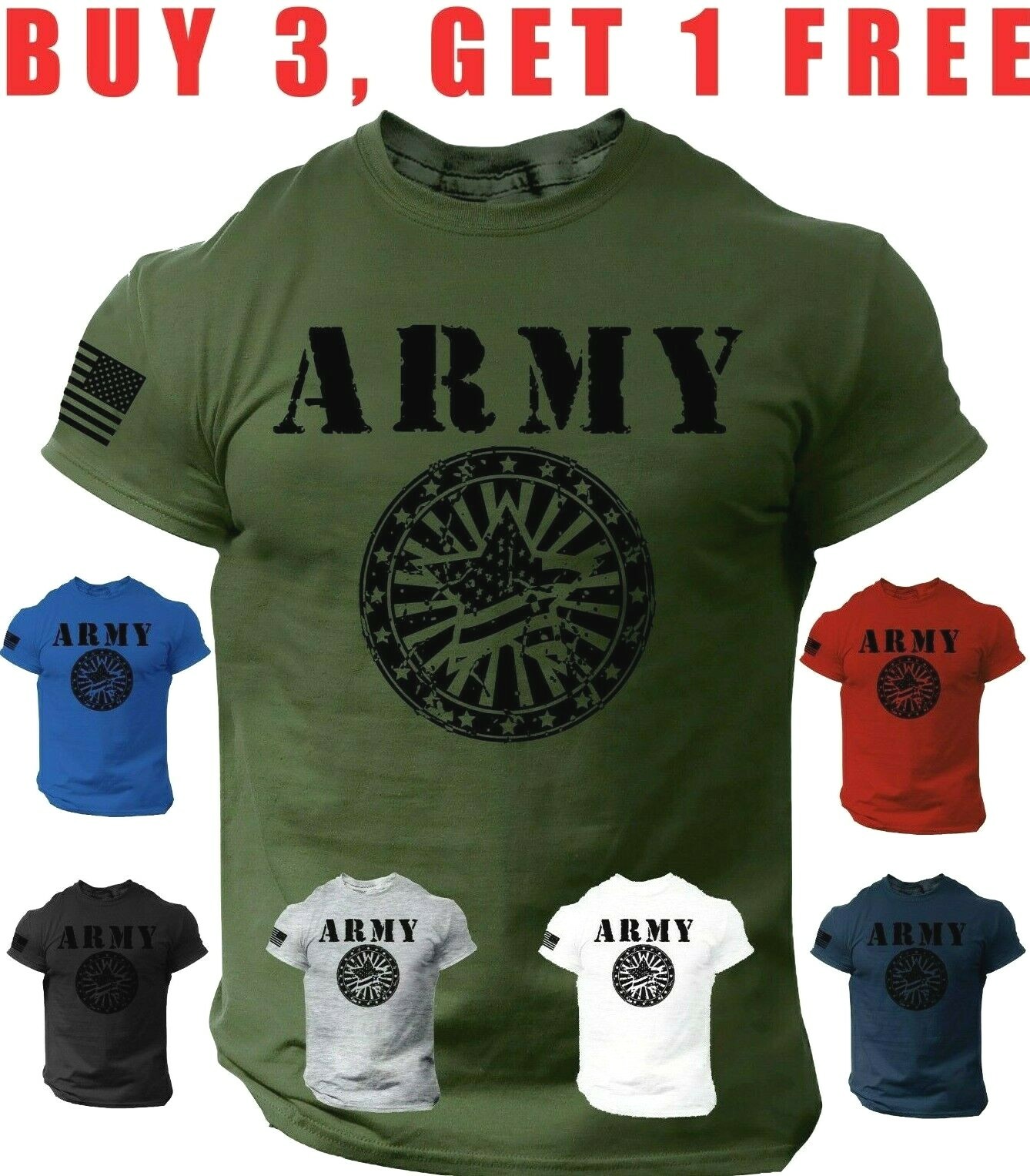 US Army T-Shirt Military Shirt USA Army Tee