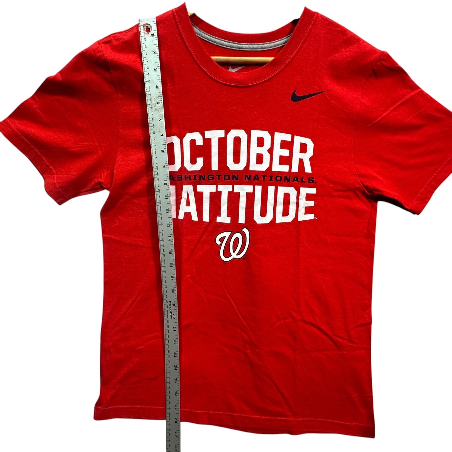 Washington Nationals “Natitude” NIKE TEE Classic Logo Red T-Shirt Men’s Size M