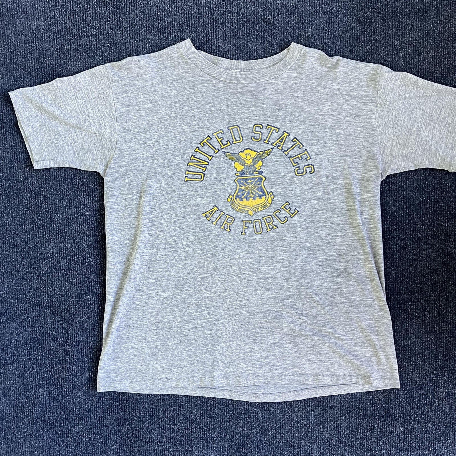 Vintage 90s United States Air Force Single Stitch Mens Large Gray Military Tee