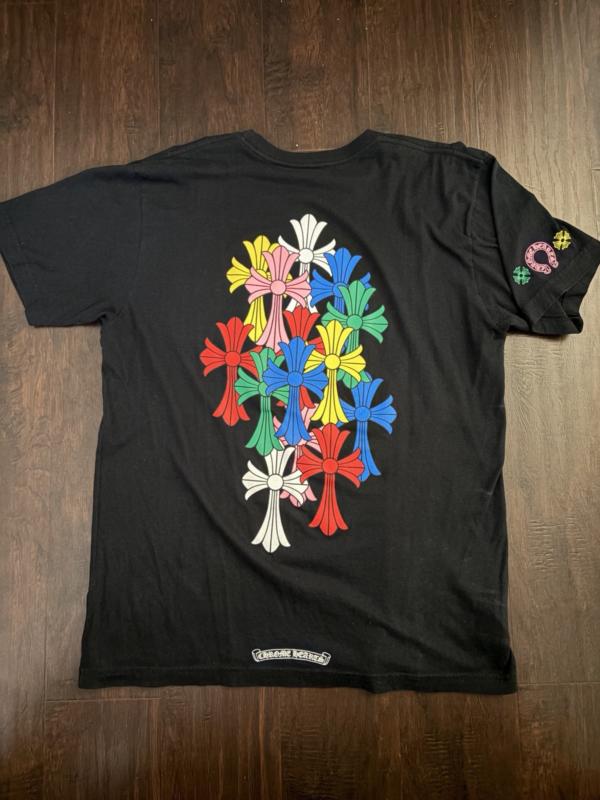 100% Authentic Chrome Hearts Multi Color Cross T-shirt