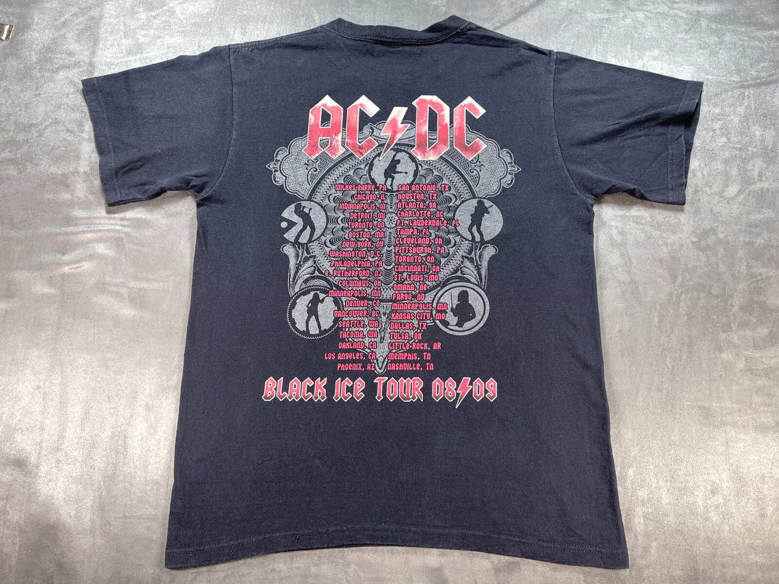 2008 ACDC Back In Black Ice Tour Medium Concert Shirt Money Talks Rock n Roll