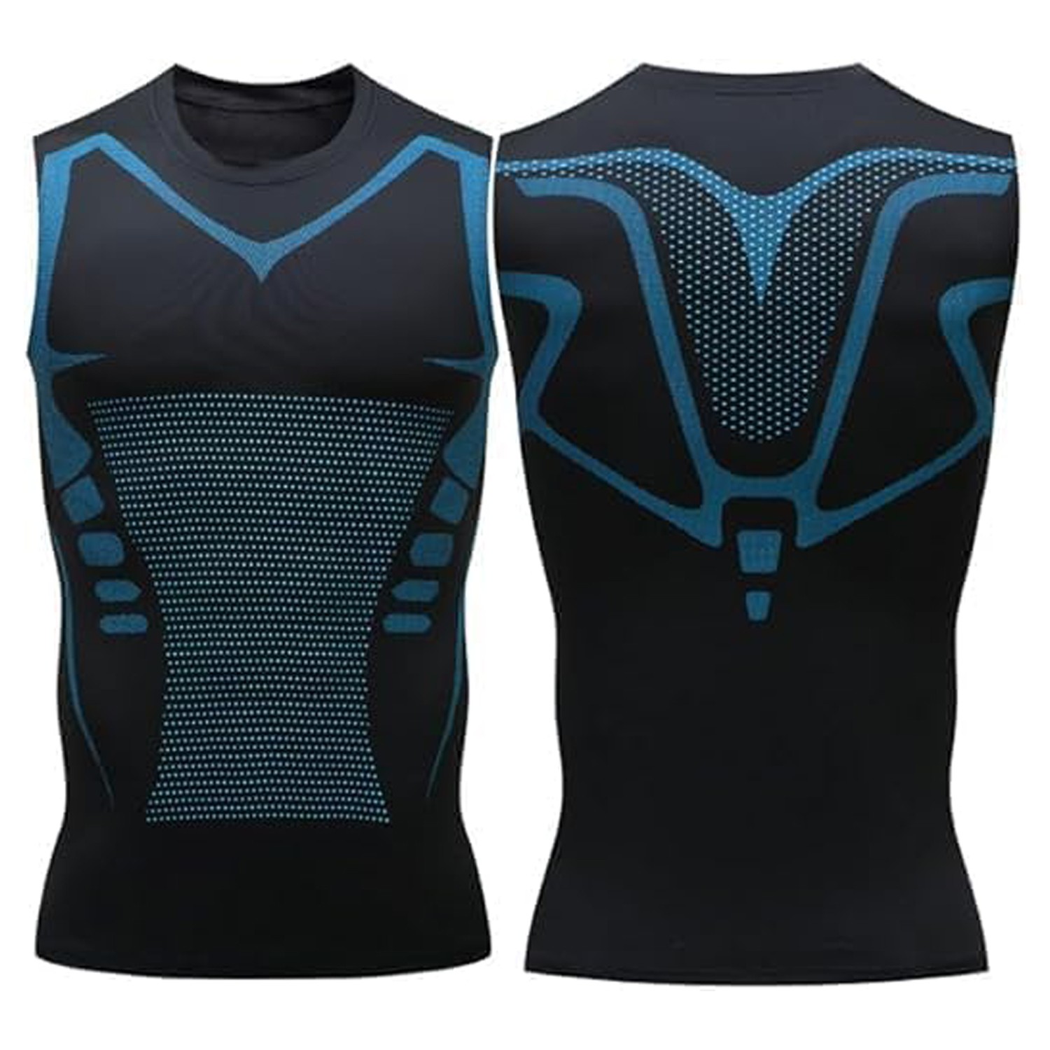 Men’s Compression Shirt Ionic Shaping Sleeveless Vest Sports Base Layer Tank Top
