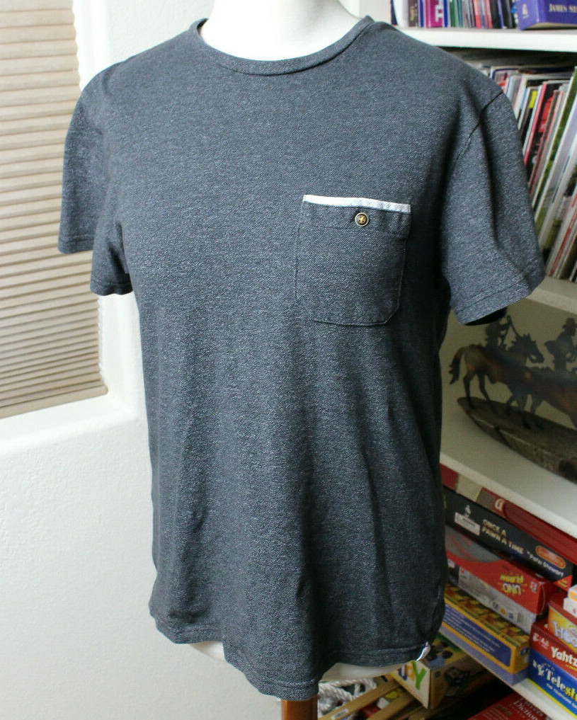Craft Flow Mens Shirt Small Cotton Blend Pocket Charcoal Machine wash