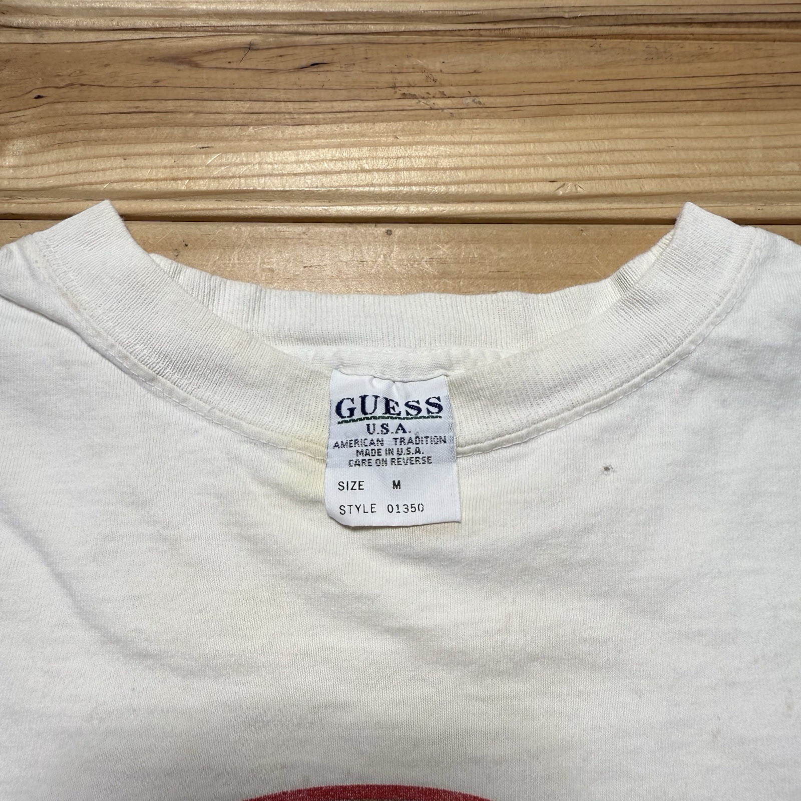 Vintage 1995 Guess Athletic Dept Baseball Graphic T-Shirt Size Medium / XL USA