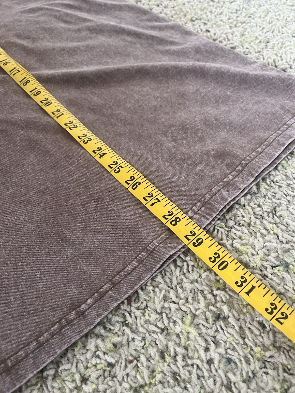 Acid Wash Blank Brown Oversized Streetwear T-Shirt 100% Cotton Size Medium