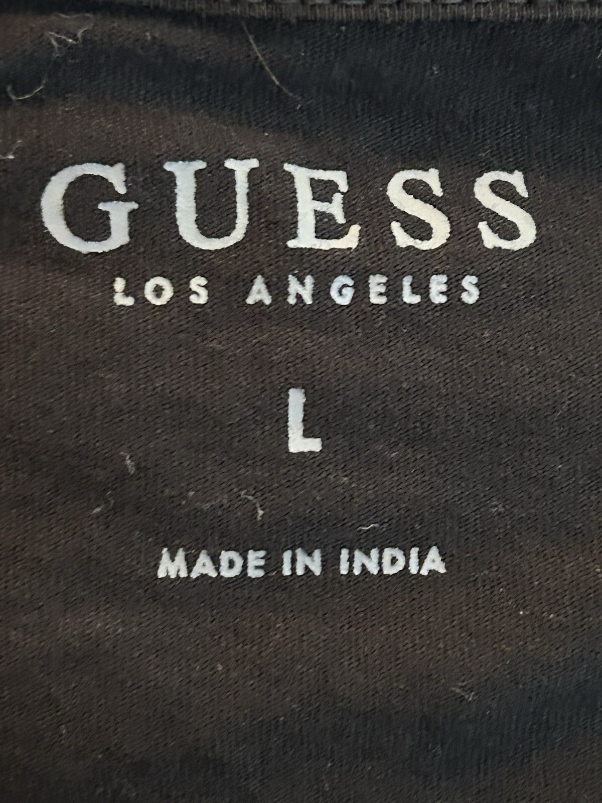 GUESS Men’s Black Tiger Graphic Logo Tee Crew Neck Short Sleeve Cotton L